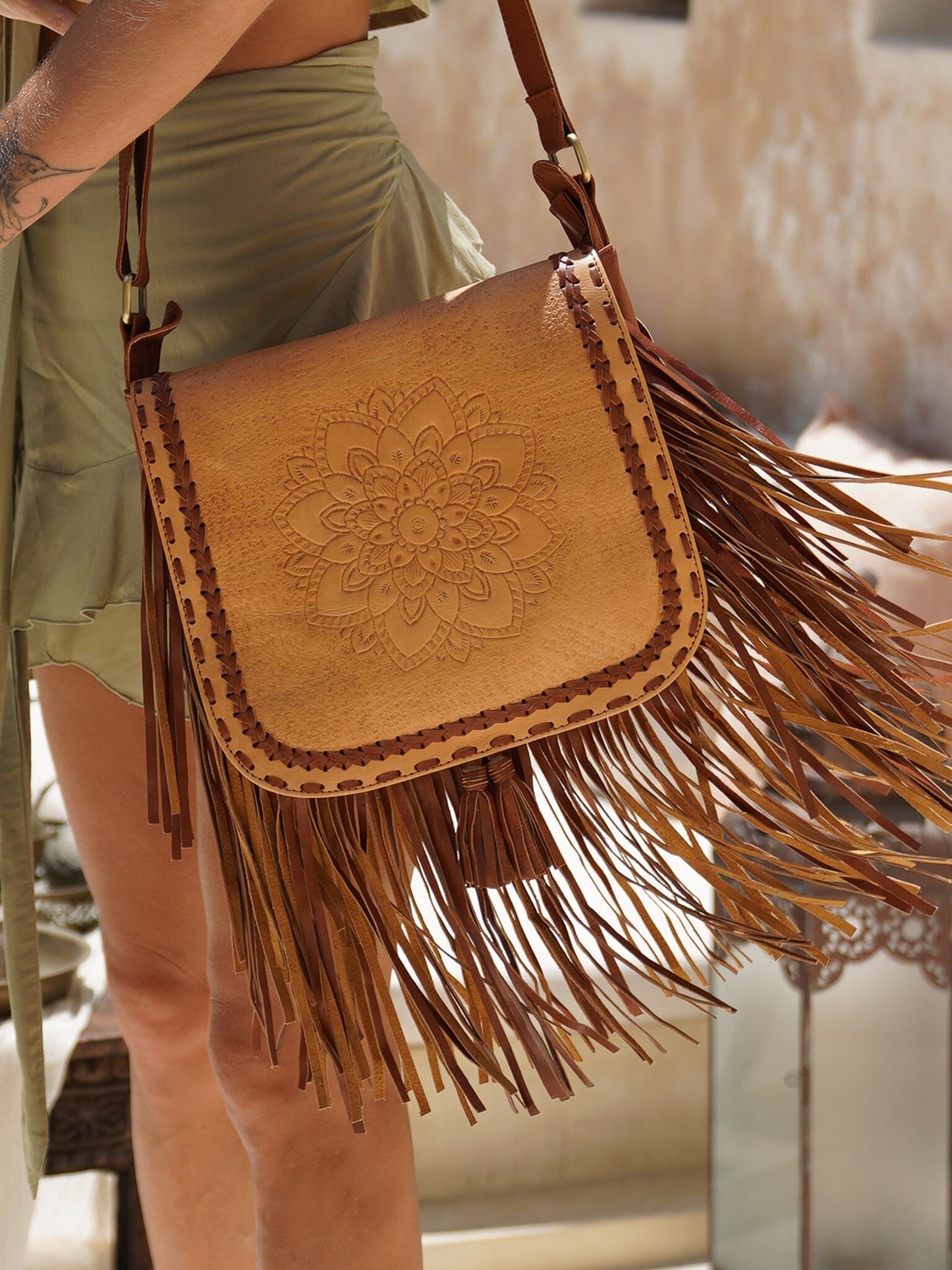 Leather Boho Handcrafted Crossbody Purse, Western Bag, Festival Bag