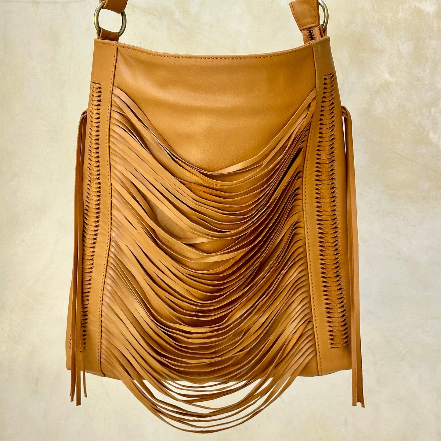 Hobo Leather Fringe Purse, Leather Cross body Bag