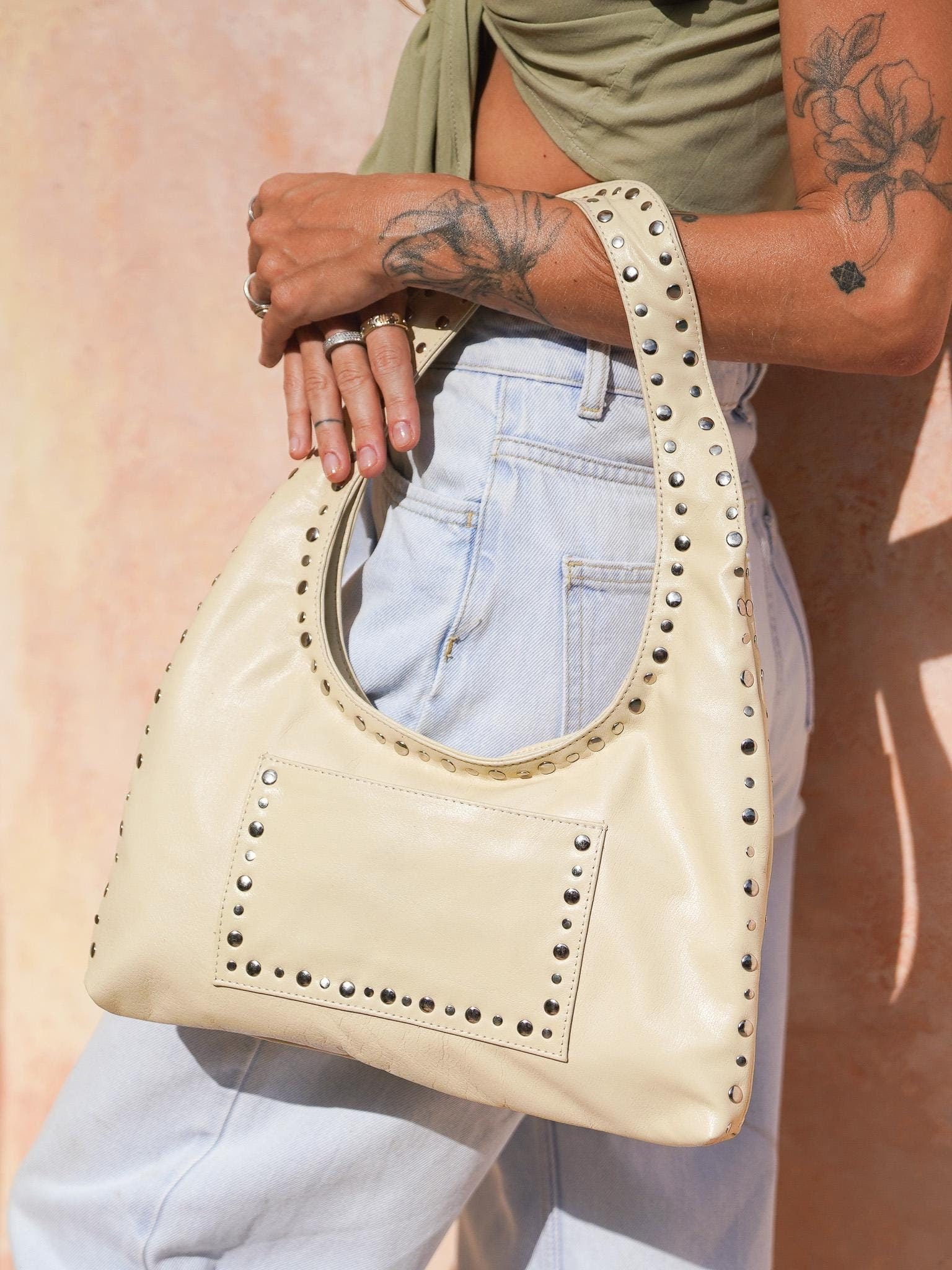 Studded hobo purse hotsell